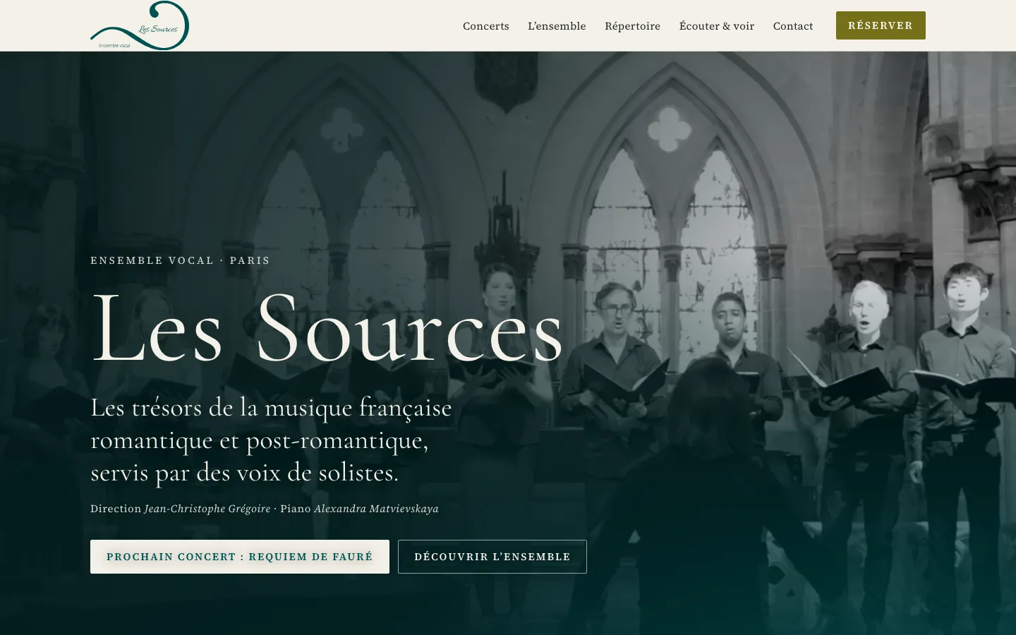 Nouveau site de l'ensemble vocal Les Sources